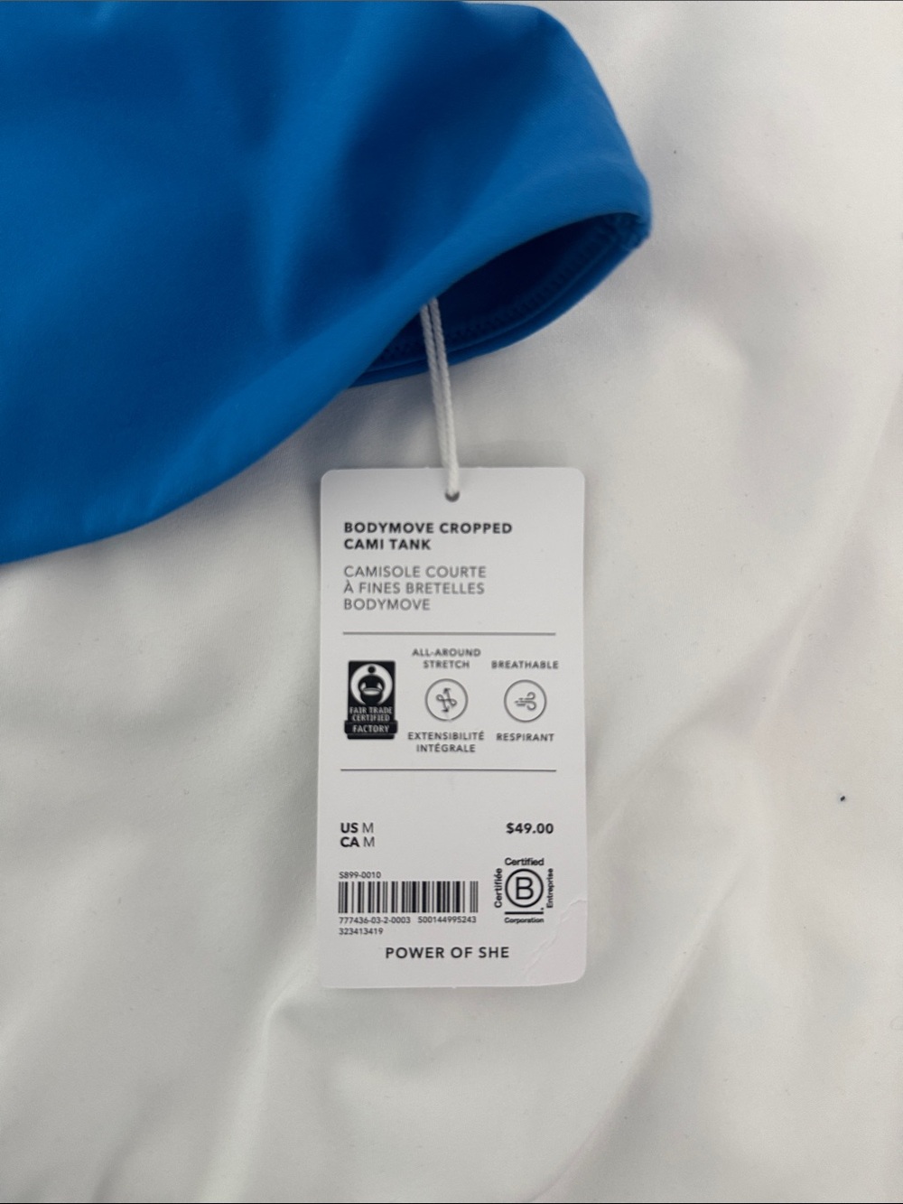 Athleta Blue Longline Sports Bra Size M NWT Medium Support Athletic Tank - Picture 4 of 6
